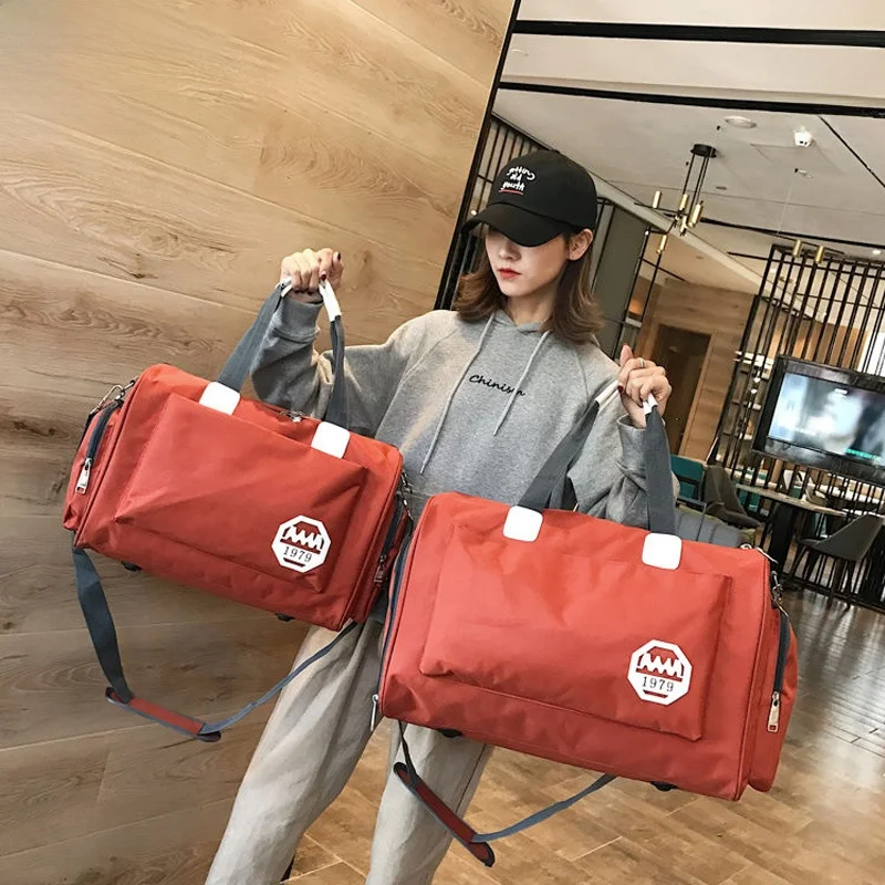 Large Capacity Travel Bag Women's Handbag Durable Storage Bag Fashionable Trendy Polyester Foldable Shoulder Bag for Youth