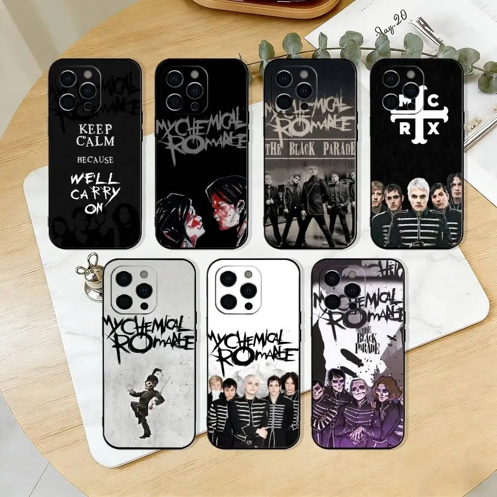 

MCR f-Fan Icon My Chemical Romance Phone Case For iPhone 17,16,15,14,13,12,11 Plus,Pro Max,XS,Soft Silicone Black Cover