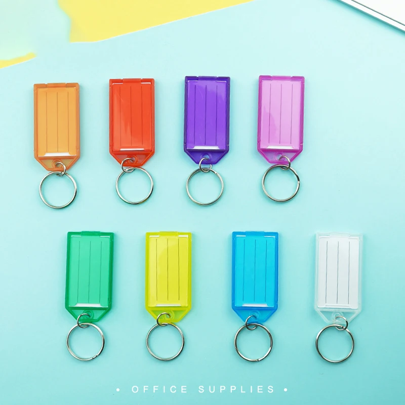 Plastic Key Tags With Labels Flexible Key Labels Identifiers With Split Ring Baggage Name Luggage Tags Car Key Chains