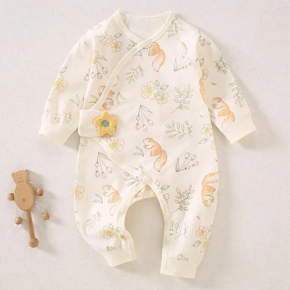 Baby Rompers For Girls Long Sleeve Cotton Animal Cute Pattern Spring Autumn Newborn Clothes Baby Boy Jumpsuit 0 6 Months