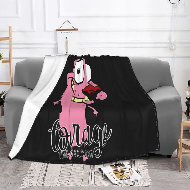 Lion Cowardly Dog Courage The Cartoon 01 Blanket Luxury Raschel Coral Fleece Faux Fur Mink Sleeping Sheets