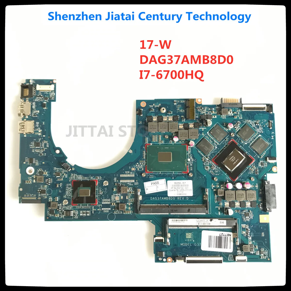 

DAG37AMB8D0 862259-601 862259-001 For HP OMEN 17-W Laptop Motherboard GTX965M 4GB i7-6700HQ CPU