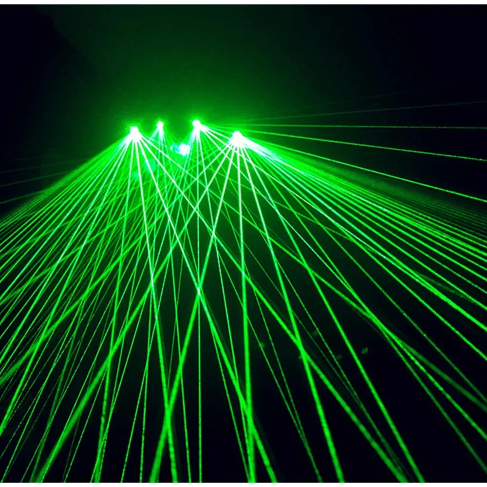 

LED Glow Gloves Multi-line 4 Heads Beam Light DJ Disco For Finger Halloween Christmas Party Rave Nightclub Stage Accessories