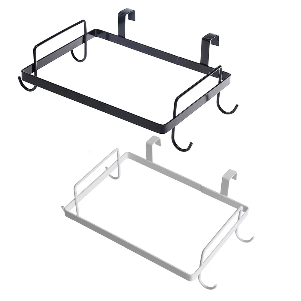 

2Pcs Garbage Bag Hang Rack Iron Trash Storage Holder for Kitchen Cabinet Door No Drill Hanging Multifunctional Waste Bag