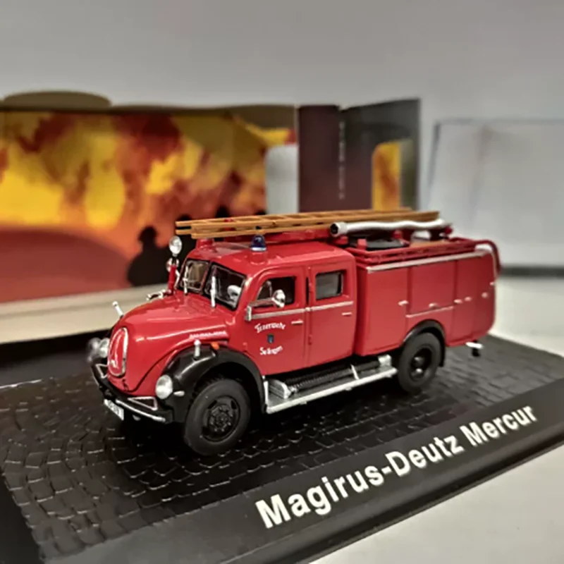 

(Старый товар, дефекты покраски) Коллекционная модель пожарной машины Magirus Deutz Mercur из сплава, масштаб 1/72, для статической демонстрации