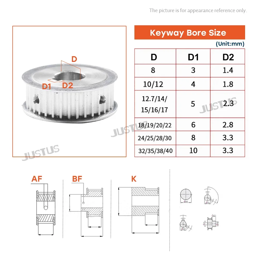 34 Teeth HTD 5M Timing Pulley Bore 5mm-30mm for 10/15/20/25mm Width Belt Used In Linear Pulley 5GT