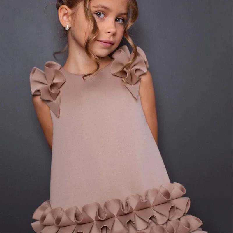 Eid Princess One-piece Wedding Luxury Brithday Party Children Dress Kids Clothes for Young Girls Outfits Costumes Sukienka