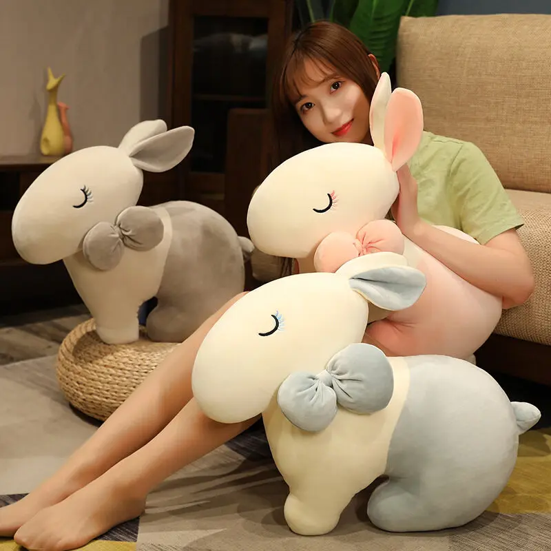 

Soft Stuffed Animal Kids Long Ear Bunny Rabbit Bow-knot Sleeping Cute Cartoon Plush Toy Animal Dolls Children Birthday Gift