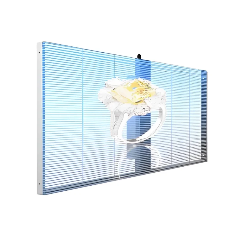 P3.91-7.81 Transparent Glass LED Screen Full Color High Brightness Customized Indoor Outdoor