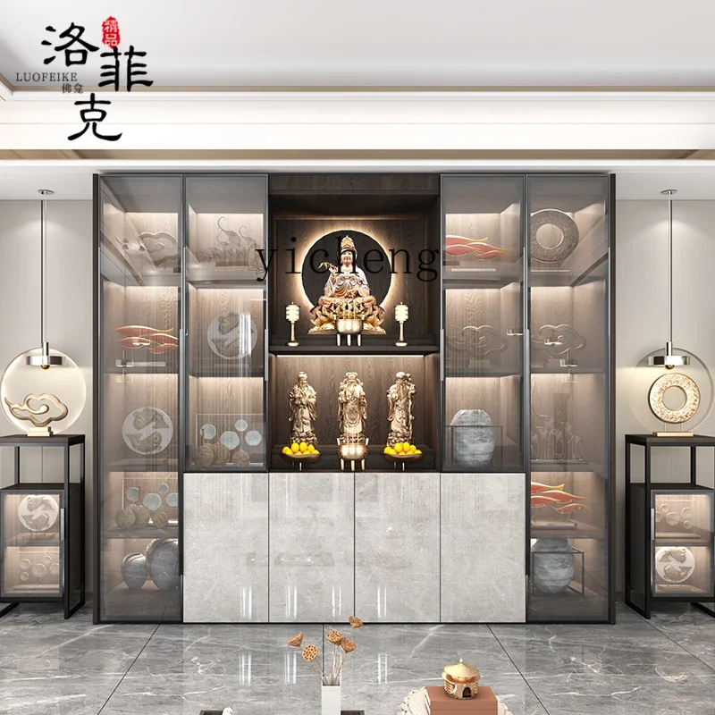 Modern Light Luxury for Taiwan Household God Cabinet Buddhist shrine with door to put the cabinet of the Bodhisattva