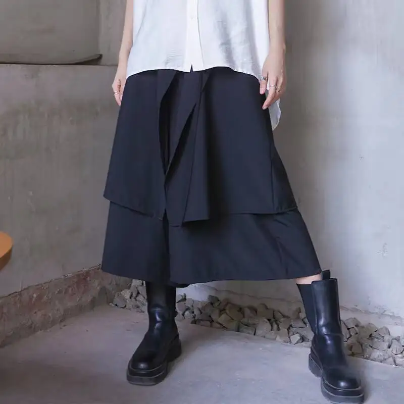 

Ladies Pant Skirt Wide Leg Pants Spring And Autumn New Yamamoto Style Double Layer Design Loose Hanging Sense Of Large Pants