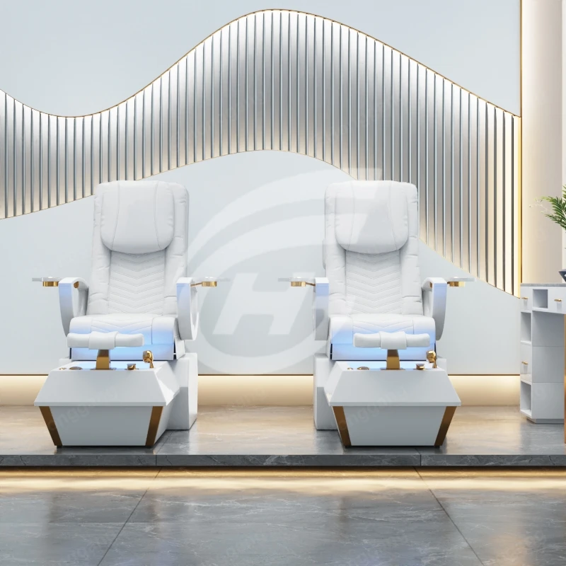 Customized Electric Ceramic Basin Silla De Spa Massage Chair Reclinabe Nail Salon Pedicure Chair Luxury With Drain Pump