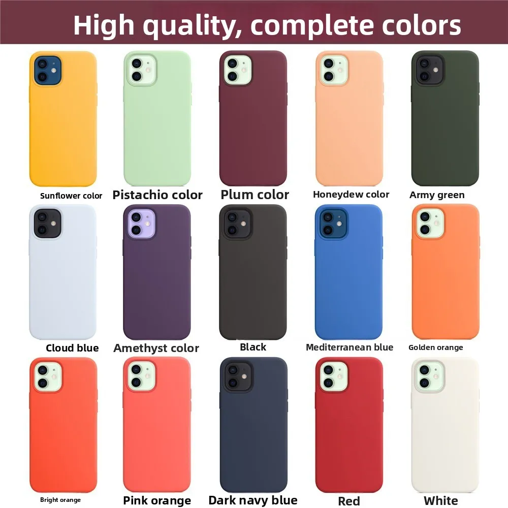 Original liquid silicone phone case suitable for iPhone 12 ProMax 12 Pro Logo MagSafe magnetic wireless charging protective case