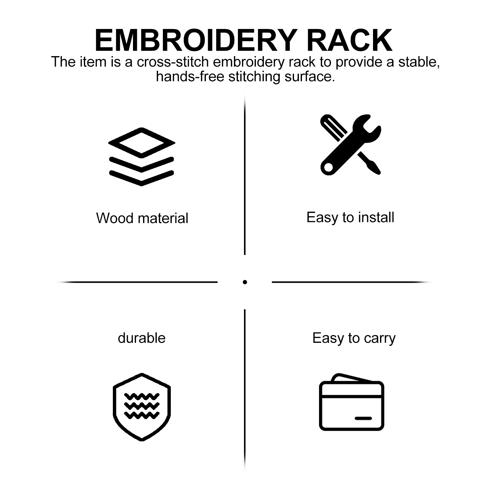 

Wooden Embroidery 360 Degree Adjustable Hoops Desktop Rack Cross Stitch Tool Set Embroidery Rack Sewing Accessories