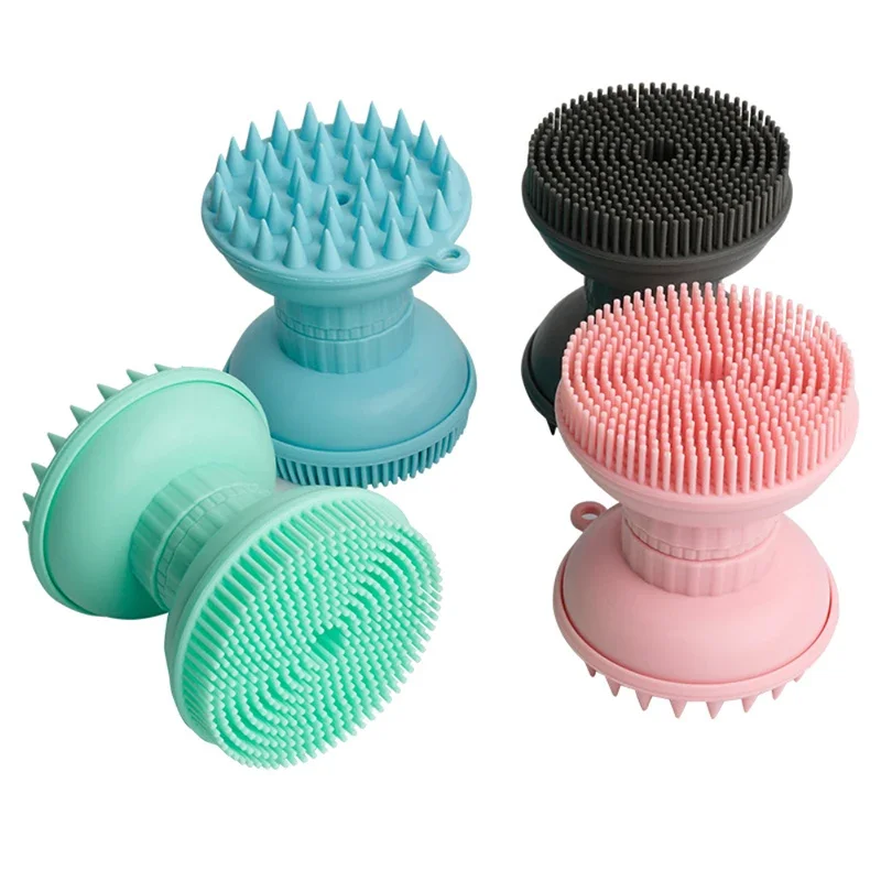 

Sdatter In 1 Silicone Hair Brush Shampoo Massage Brush Facial Cleansing Brushes Face Deep Cleaning Washing Brush Massage Beauty