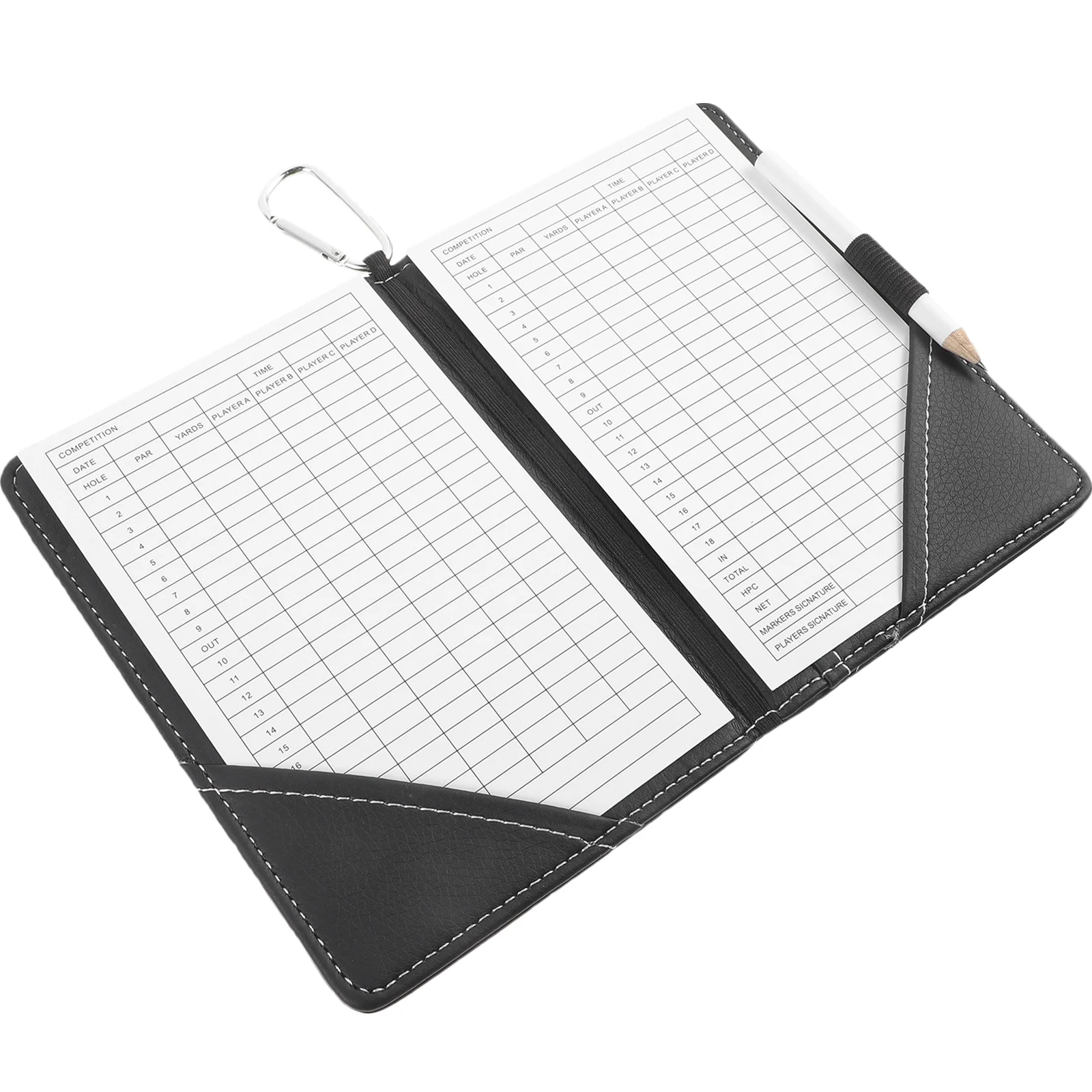 Golf Scorebook Golfs Balls Scoring Portable Pu Keeping Man Baseball Card Holder