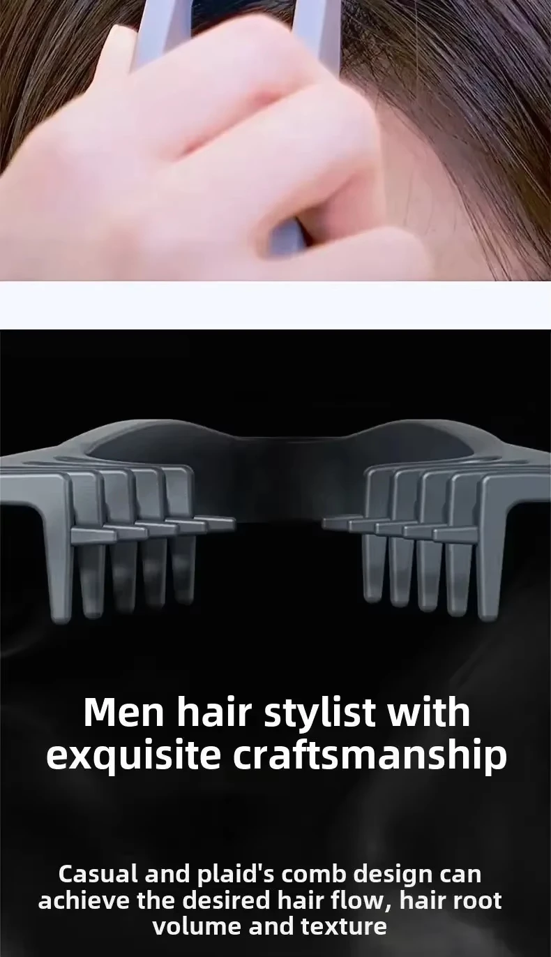 Volumizing Wide-Tooth Hair Styling Comb for Men, ABS Plastic with Textured Grip, Ideal for All Hair Types, Perfect for Home Use