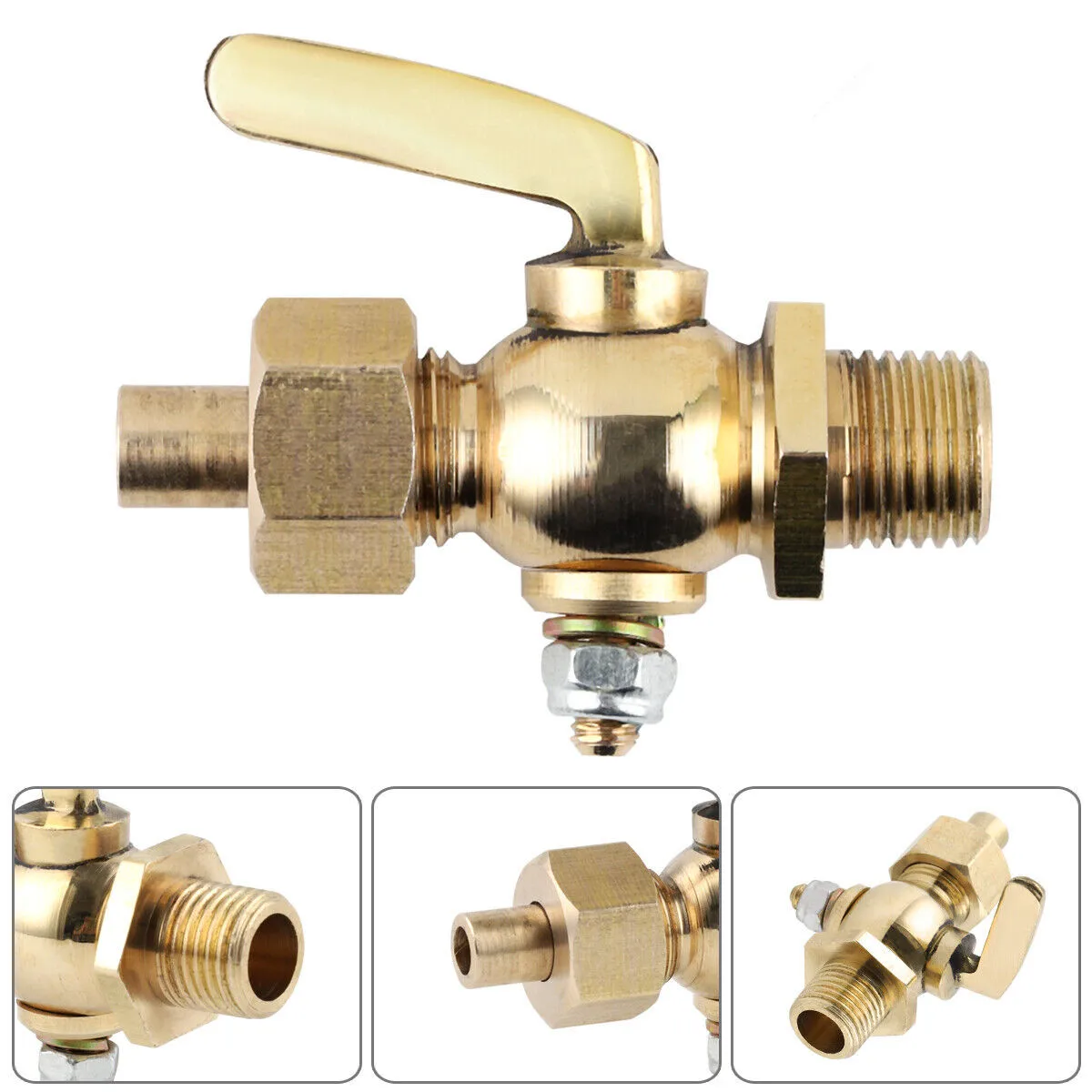 Do klasycznego motocykla w stylu vintage mosiężny kran paliwa benzynowego 1/4 "-1/4" Bsp 30005 akcesoria do przyczep kempingowych