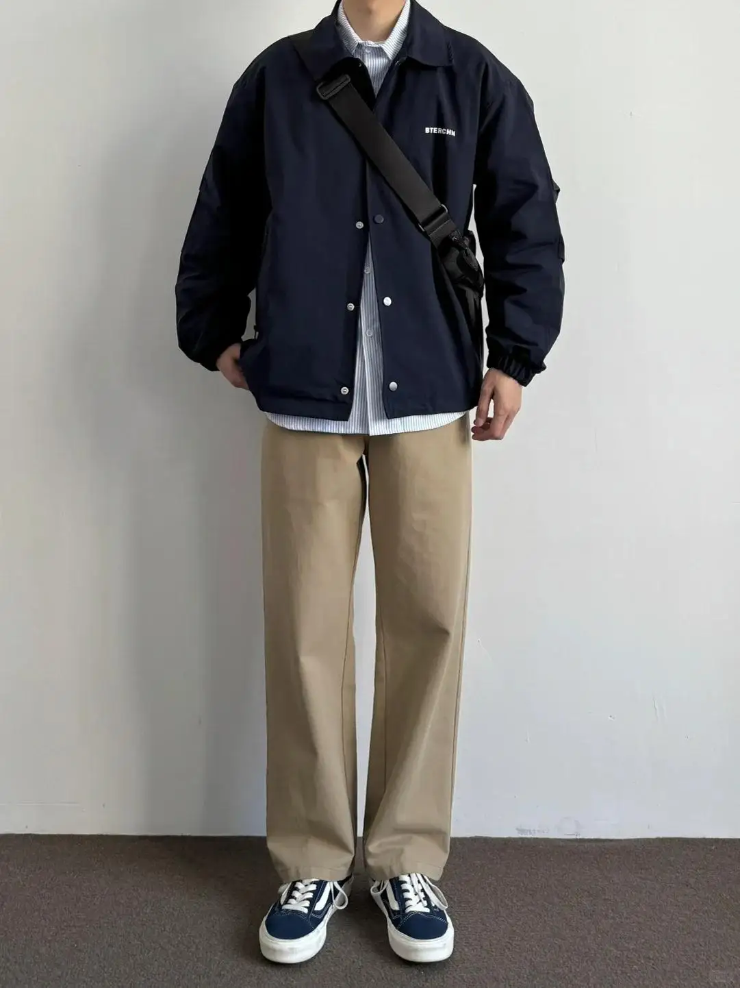 

Мужские хлопковые рабочие брюки Onun цвета хаки, свободные, прямого кроя, с эластичным поясом, повседневные, длинные, весна-осень, модные, в уличном стиле