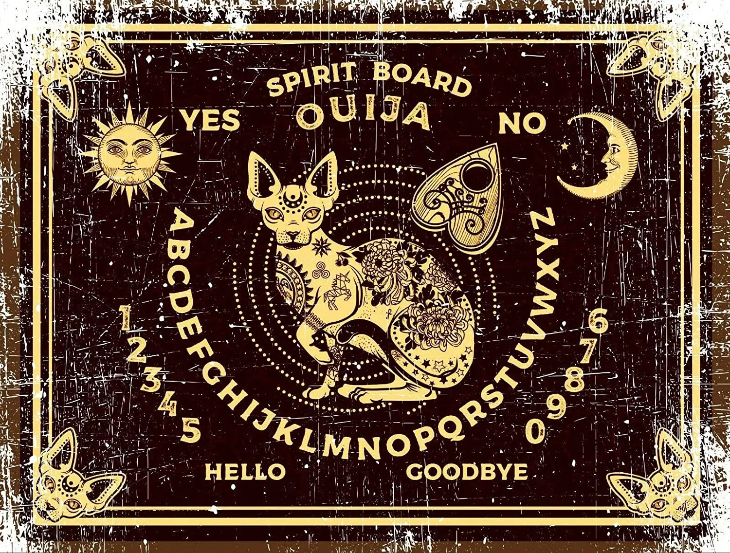 For Spirit Ouija Board Talking Cat Metal Tin Sign Plate 12