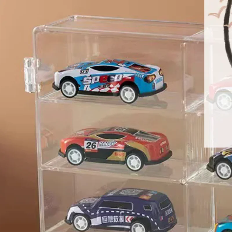1 Piece Car Non Punching Adhesive Wall Transparent Storage Box 1:64 Acrylic Car Display Box For Car Model Toy Cabinet Rack
