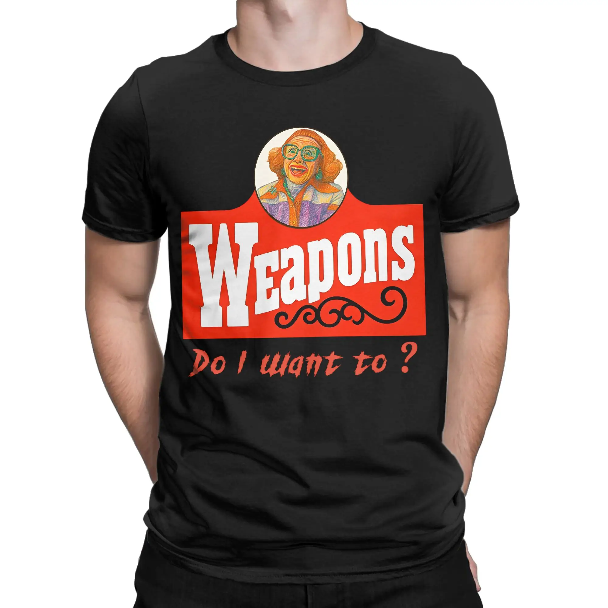 Weapons Horror Movie Aunt Gladys Men's T Shirts  Vintage Tee Shirt Short Sleeve Round Neck T-Shirts 100% Cotton Clothes