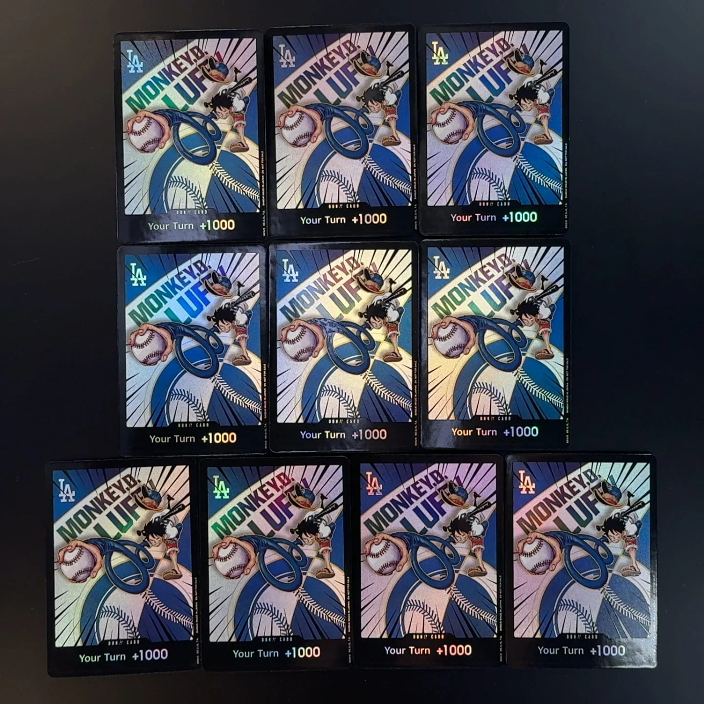 

One Piece TCG OPCG English DON card Luffy x Dodgers DON Textured Foil 10pcs/set Card Animation Collectible Cards