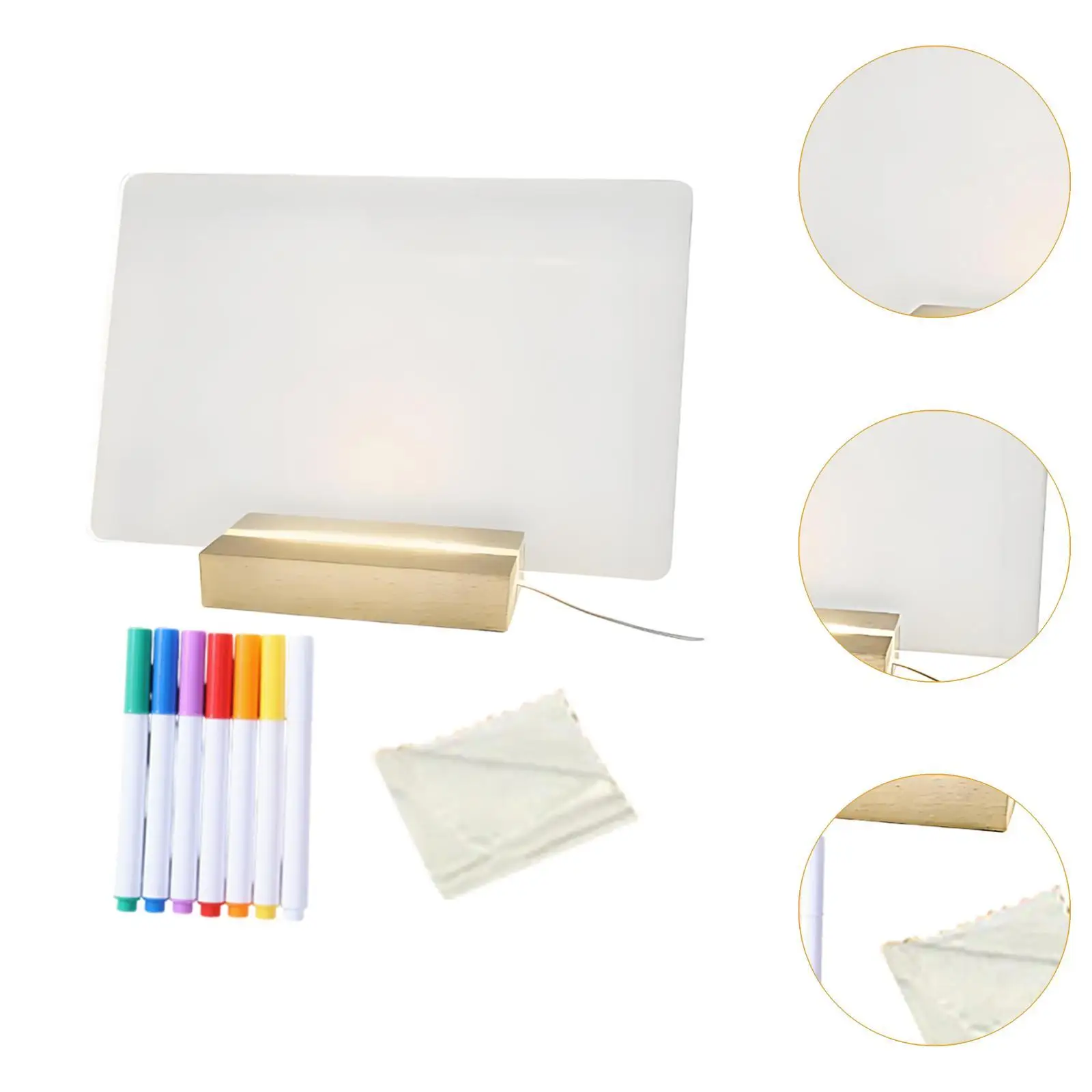 Acrylic Drying Erase Board Erasable Surface Desk Ornament Collection LED Handwriting Tablet for Dining Room TV Cabinet Office