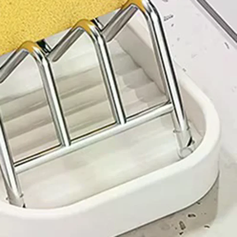 Stainless Steel W-Shaped Soap Holder Space Saving Non-slip Soap Storage Rack Drain Tray W-Shaped Taco Holder Sink Countertop