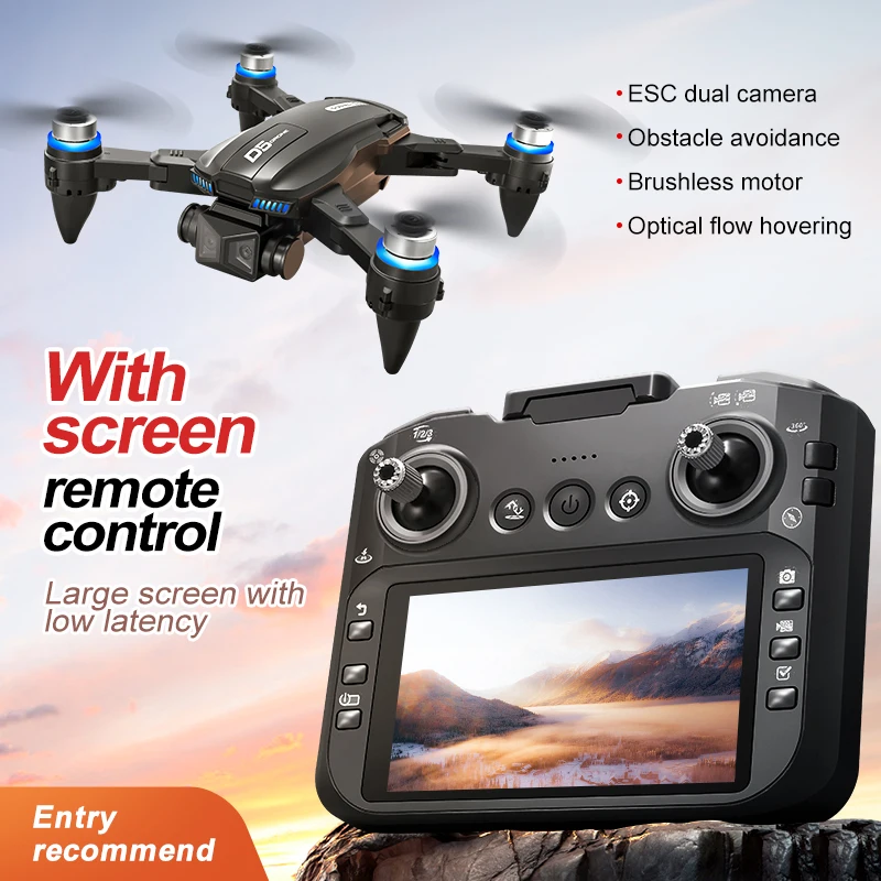 NEW D5 Drone Professional 4K HD Dual Camera Obstacle Avoidance FPV Brushless WIFI optical flow positioning RC Quadcopter Toys