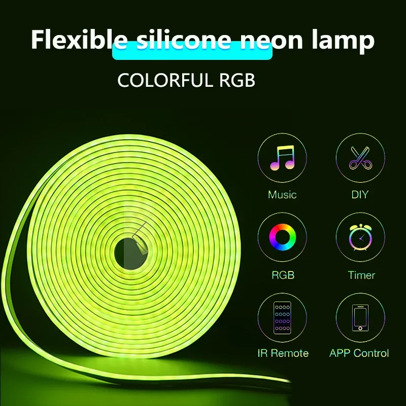 USB Neon RGB Strip LED Light DC5V Tuya WiFi Smart Strip Light IP67 Waterproof RGB Multi-ColorFlexible Tape Dream Color For Alexa