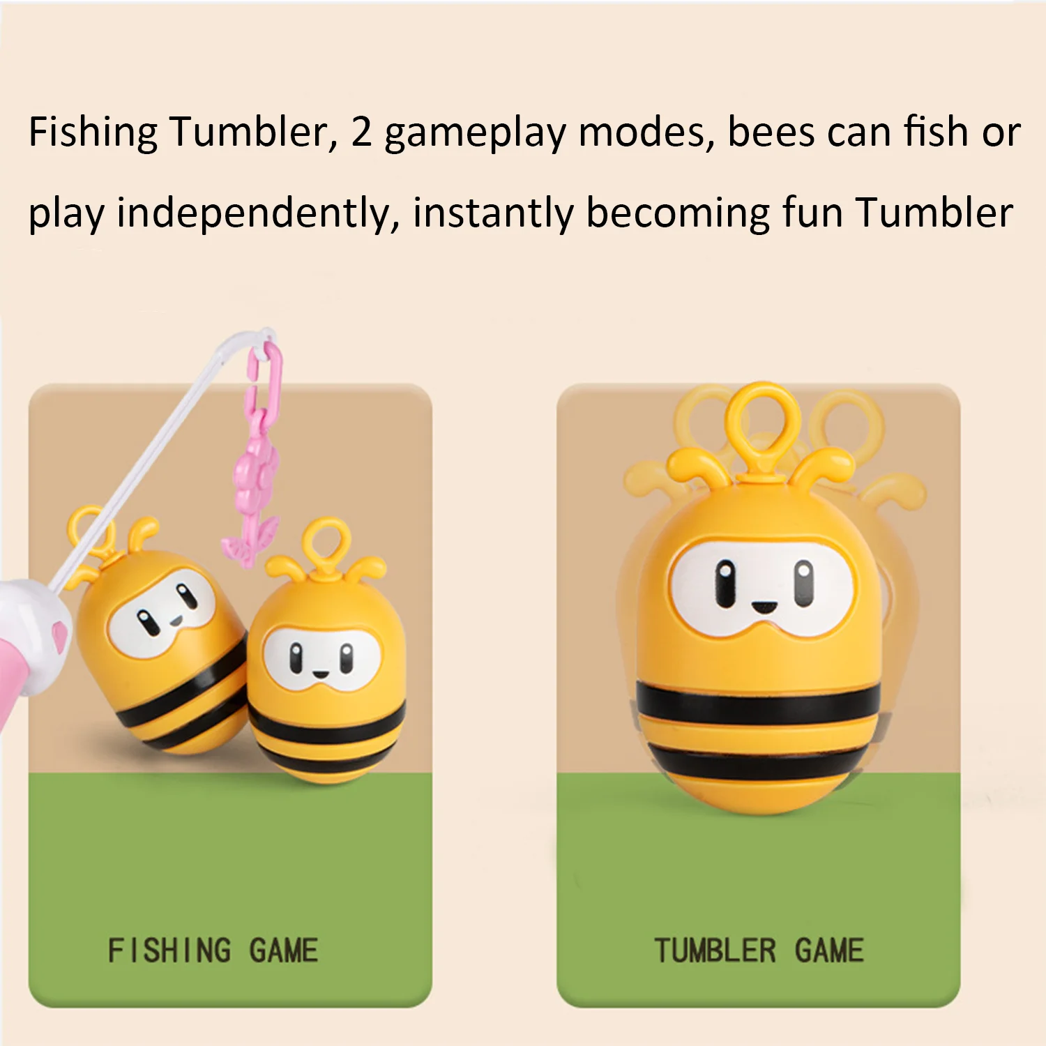 Children's Bee Fishing Fun Set, Tumbler Fishing Toy, Multiplayer Interactive Game, Puzzle and Early Education