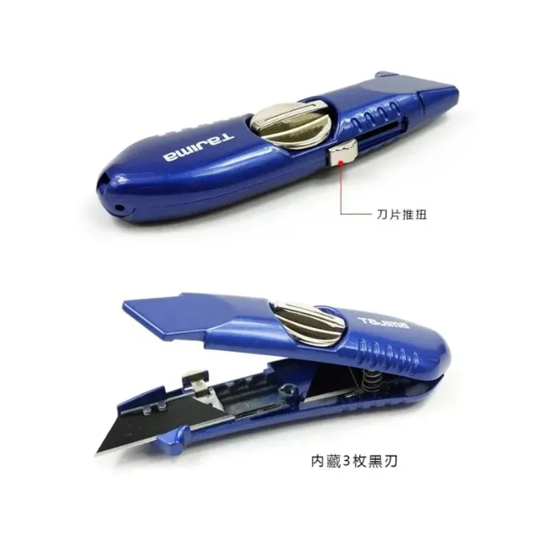 TAJIMA 1101-0692+1102-0750 Trapezoidal Blade Tape Dispenser with 3 Replacement Blades + 10PCS Spare Blades Utility Knife Set