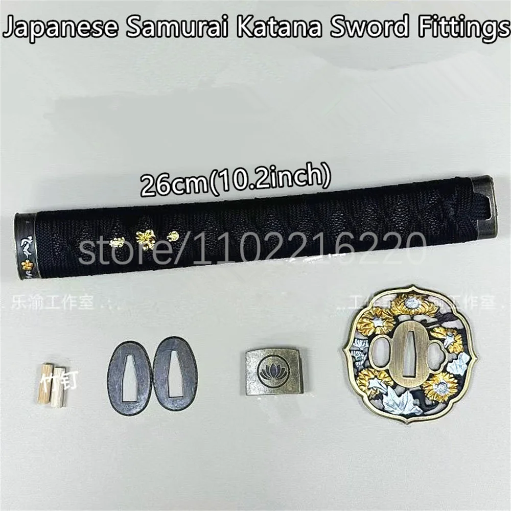 A Set Unique Handle Tsuka Alloy Handguard Tsuba Fuchi Kashira Menuki Habaki Seppa For Japanese Samurai Katana Sword Fittings