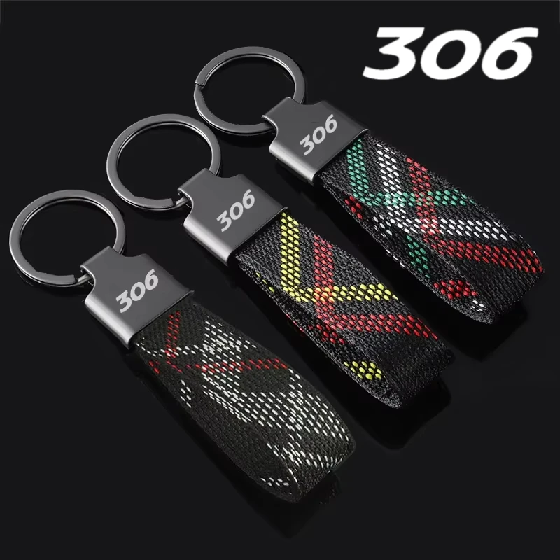 Metal Car Key Rings Holder Pendant for 306 307 106 301 406 405 205 RCZ Auto Styling Keychain Ornament Accessories