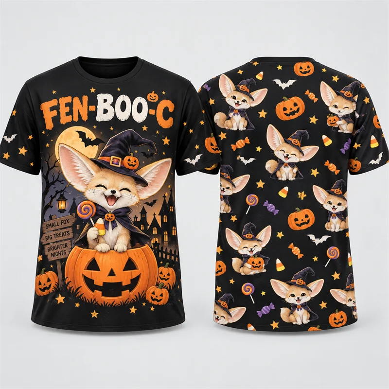 Cute Halloween Animal 3D Print T Shirt Men Women Fennec Llama Goose Cow Octopus Possum Dog Guinea Pig Short Sleeve Party Tees