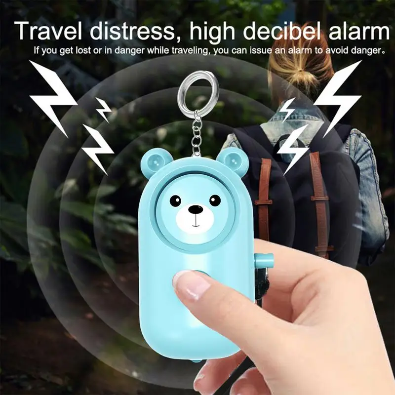 Personal Alarm Keychain Self Defense Alarm Keychain Alert Device 130Db Personal Siren Ring With Led Light Safety Alarm For Women