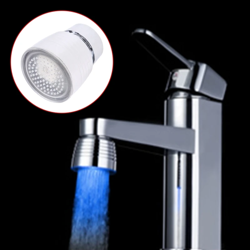 Temperature Sensor 3 Color Kitchen Water Tap Faucet RGB Glow Shower LED Light Kitchen Faucets