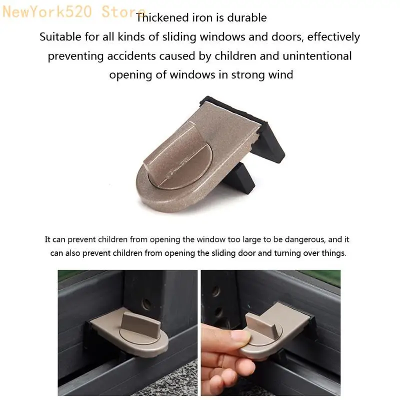 Aluminum Alloy Sliding Door and Window Safety Lock Anti-theft Lock Buckle Window Stopper Child for Protection Safety Loc N84C