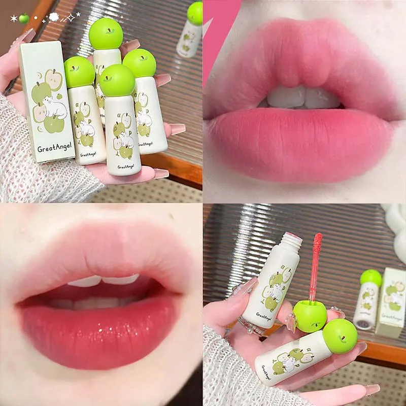 Rose Pink Matte Lip Mud Waterproof Easy To Color Peach Mousse Nude Brown Lip Gloss Pigment Shimmer Red Lipstick Korean Makeup