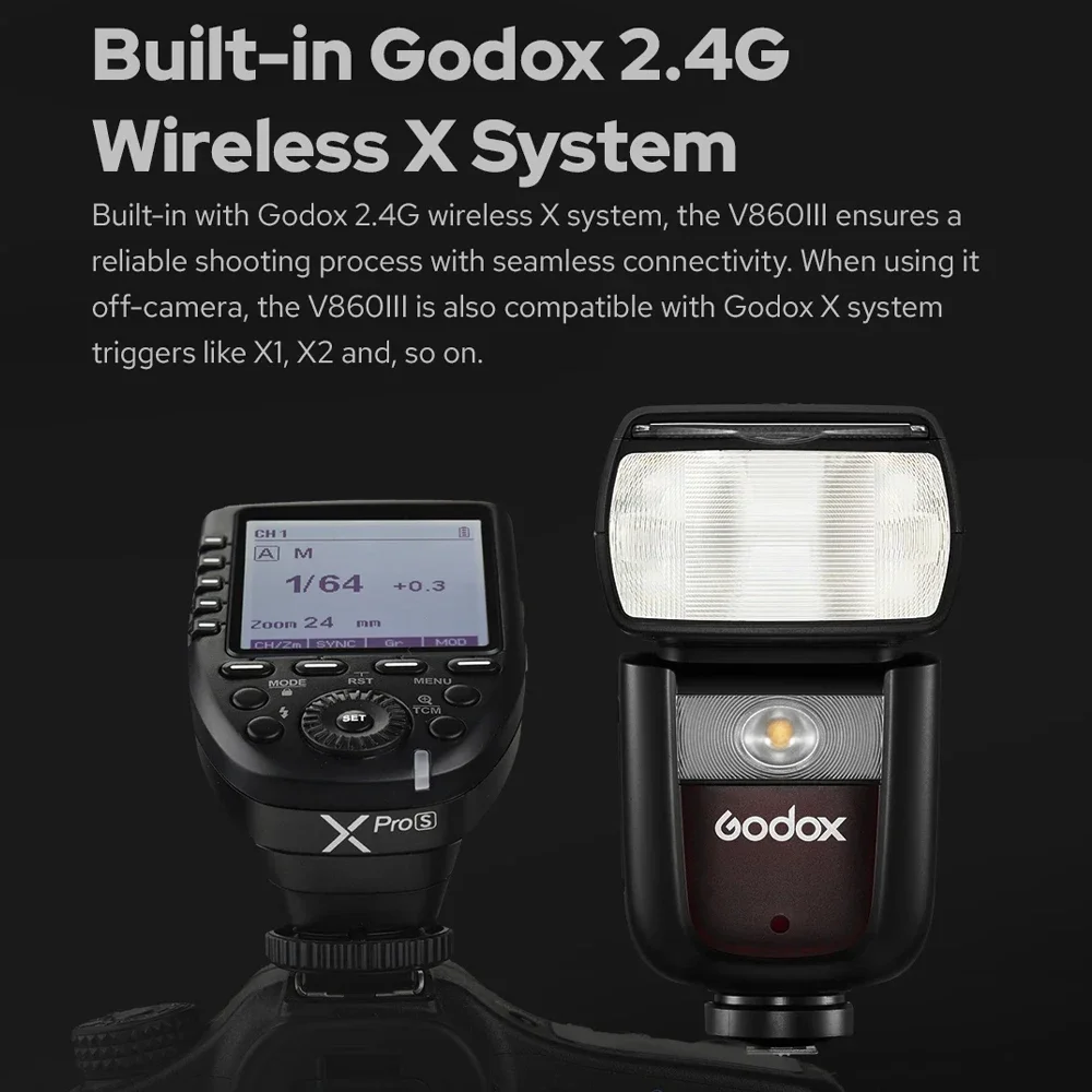 Godox V860III TTL HSS 2.4G Speedlite V860III-C V860III-N V860III-S Camera Flash for Canon Sony Nikon Fuji Olympus Pentax Camera