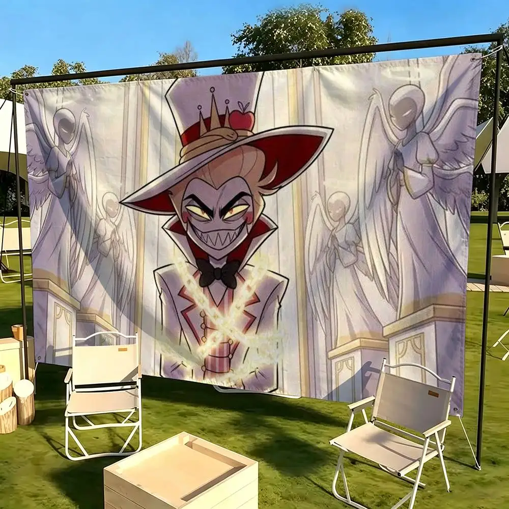Hazbin Hotel Lucifer-rr  Flags for Bedrooms Home Decor Items Outdoor Decors Garage Decoration Flaga