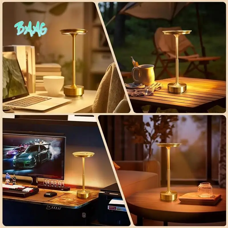 

BAAG-Wireless LED Table Lamp Restaurant Bar Lamp Dimming Atmosphere Portable Charging Touch Read Lamp Bedroom Decor Light Black