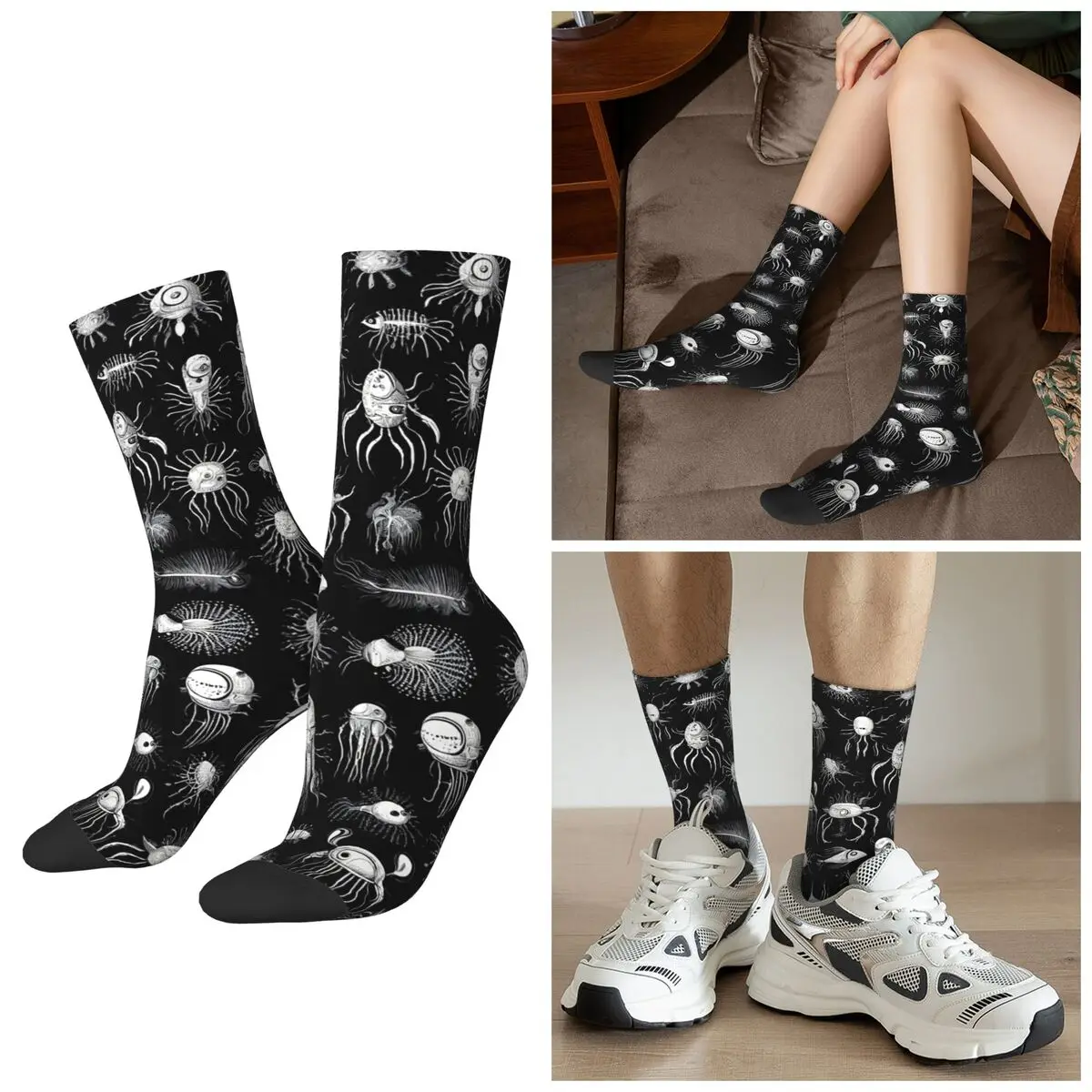 

Всесезонные носки Zooplankton Sea Creature Deep Ocean, носки в стиле Харадзюку, впитывающие пот чулки для мужчин и женщин, подарки