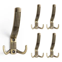 5PCS Set Coat Hooks For Wall Bathroom Accessories Home Bronze Black Wall Hanger Coat Rack Kitchen Retro Hook Hard Hanging Hooks