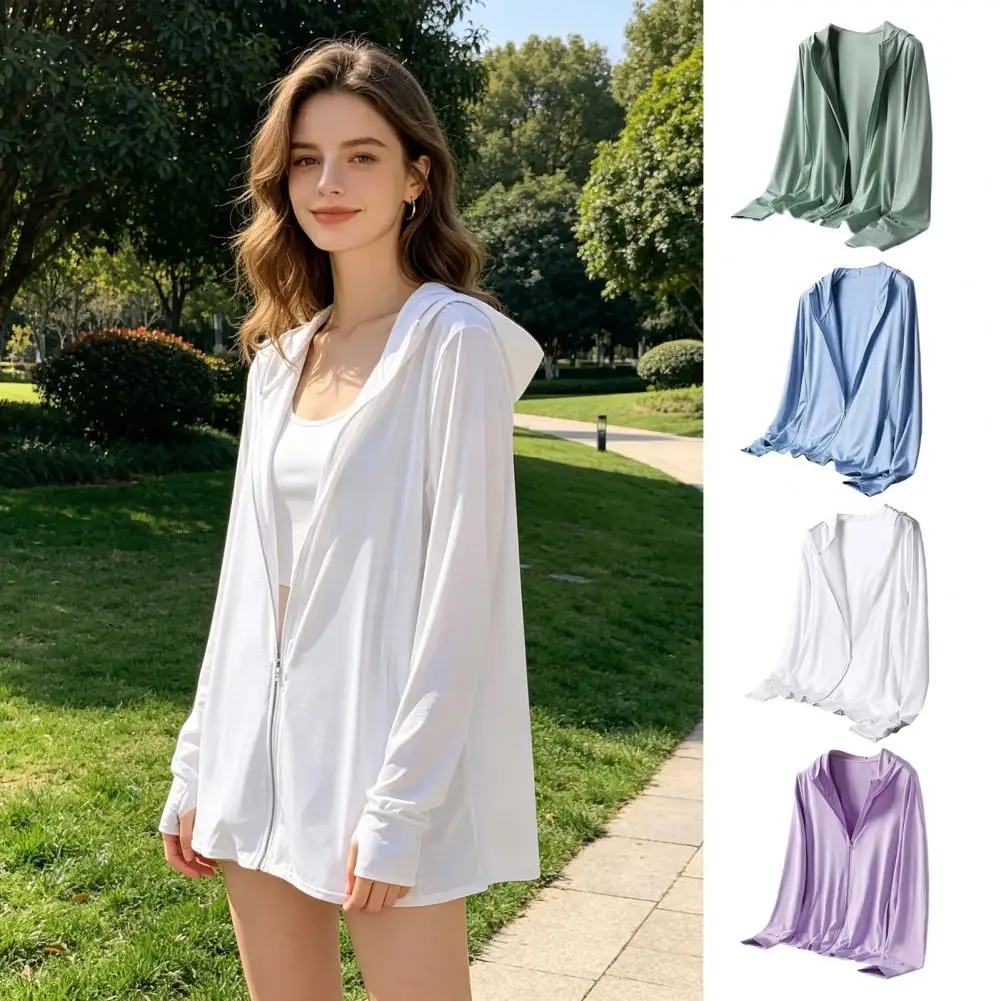Sunscreen Jacket Sun Protection Jacket with Hood Lightweight Breathable Mesh Fabric Coat Long Sleeve 360-degree Anti-uv Outdoor
