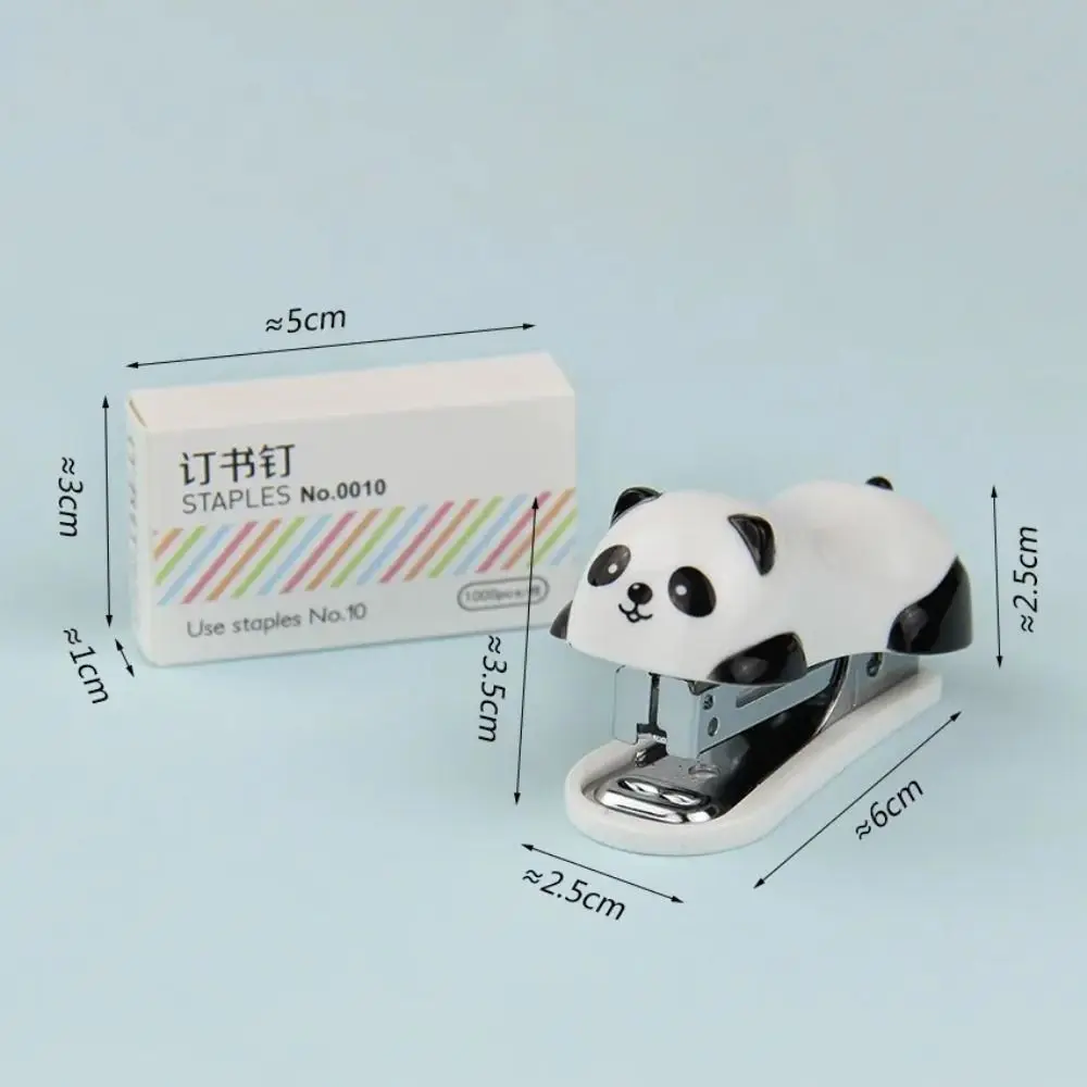 Stationery Cartoon Stapler Set Mini Panda Shaped Paper Binding Professional Portable Book Binder Students