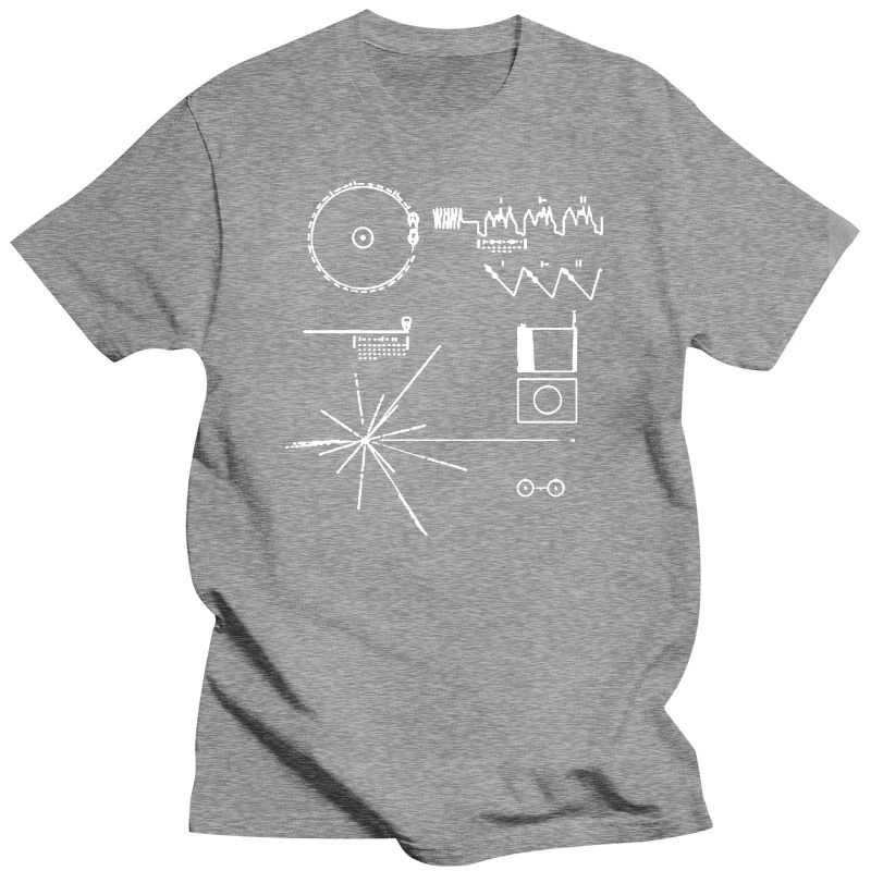 Printed T-shirt crew neck casual T-shirt Voyager Golden Record Carl Sagan Funny Men Cotton Sunlight T-Shirt