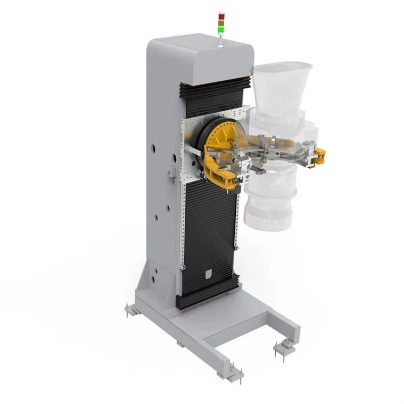 A compact robot stacker with a conveyor belt for a robot arm
