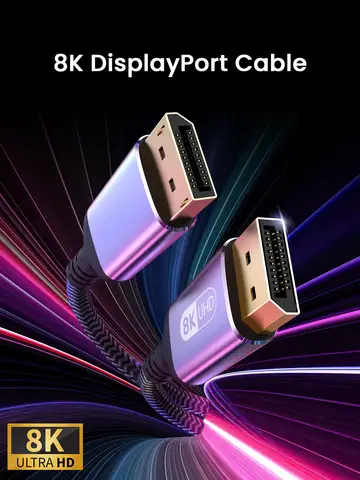 NIERBO DisplayPort Cable 8K DP 1.4Cable 8K@60Hz 4K@144Hz Braided High Speed Display Port Cable Compatible with TV Monitor Laptop